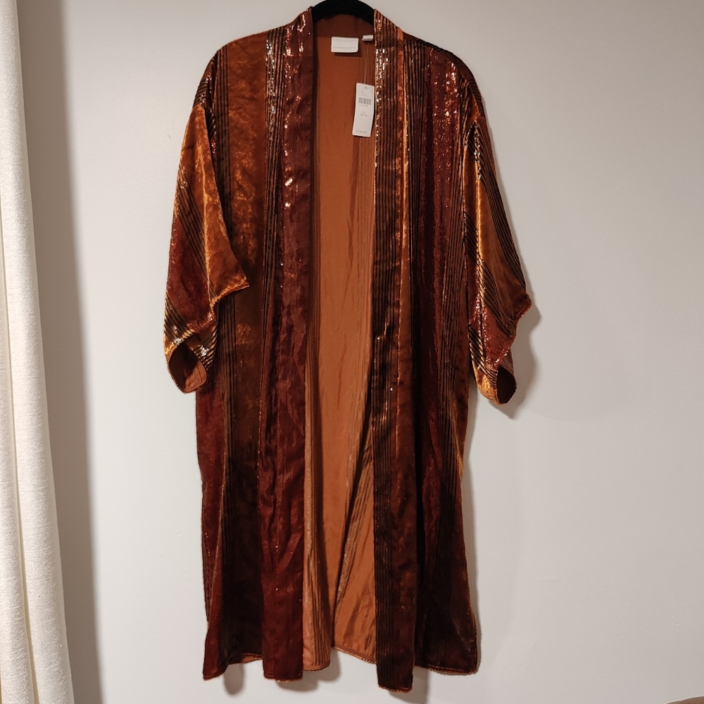 Anthropologie Ett:twa metallic kimono XS/S